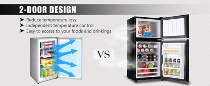 KRIB BLING 3.5Cu.Ft Compact Refrigerator Mini Fridge with Freezer