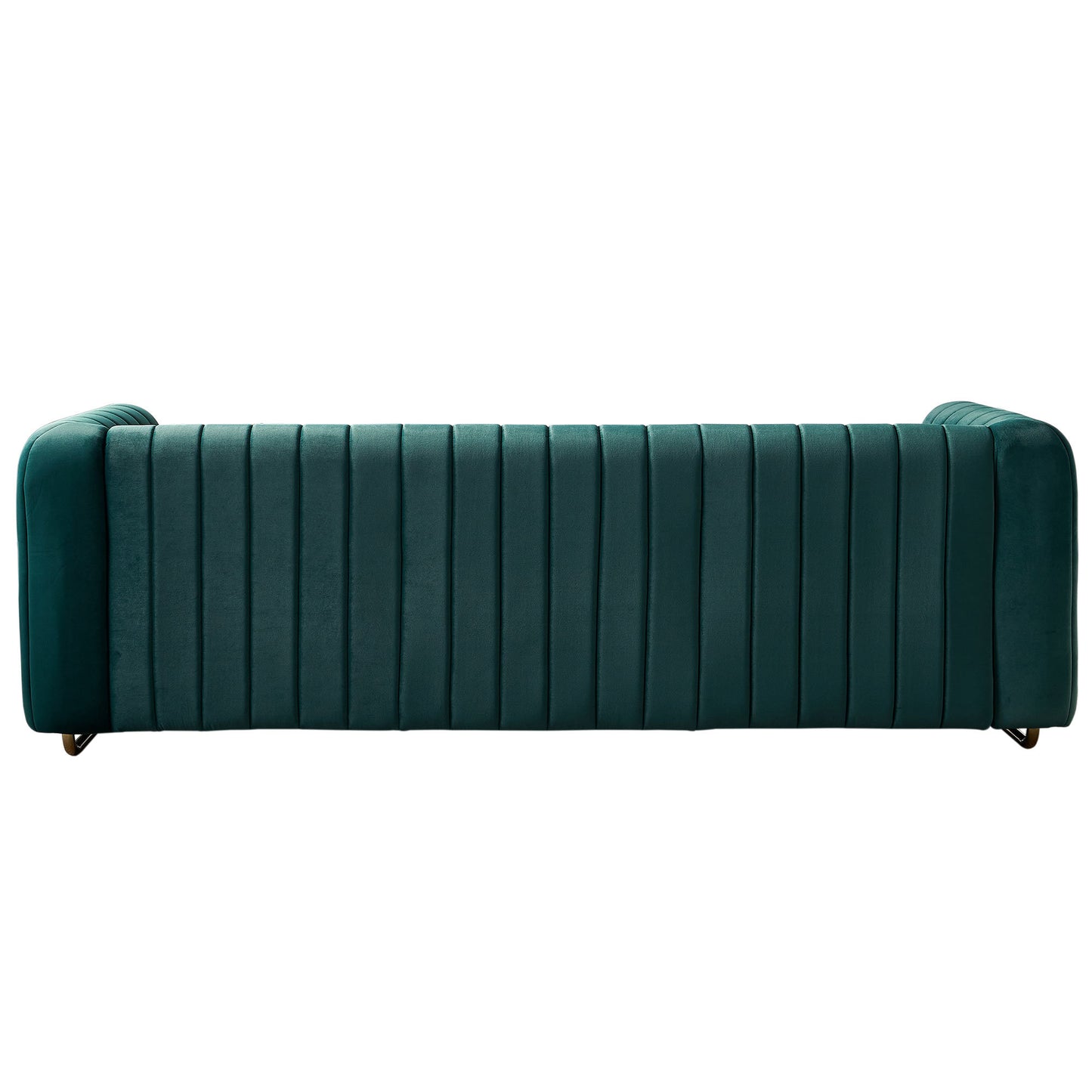 cane velvet sofa, green