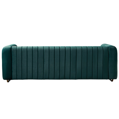 Cane Velvet Sofa, Green