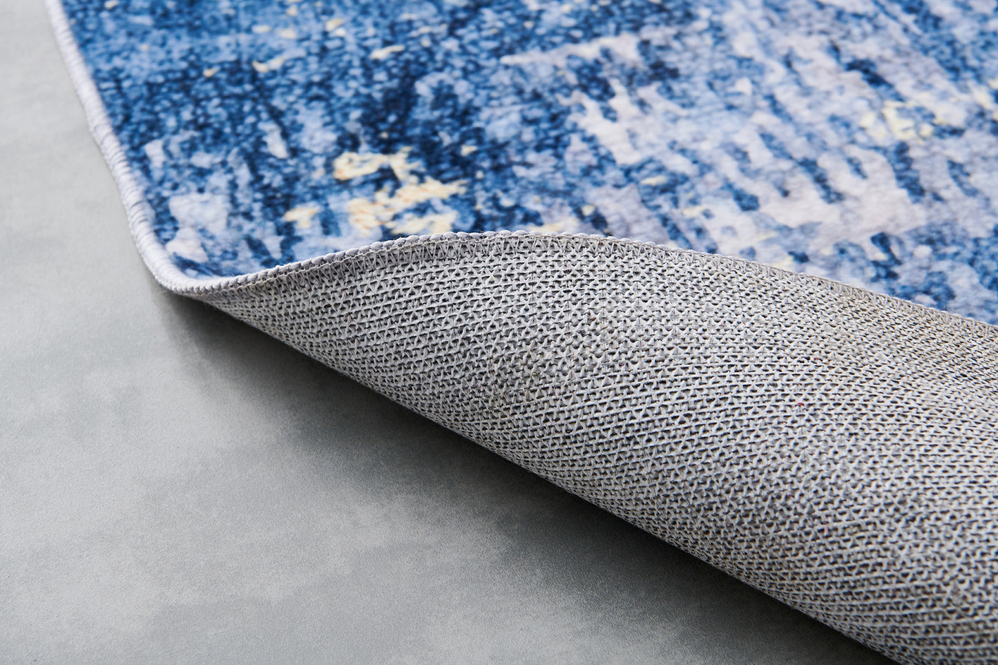 zara collection abstract design blue gold machine washable super soft area rug