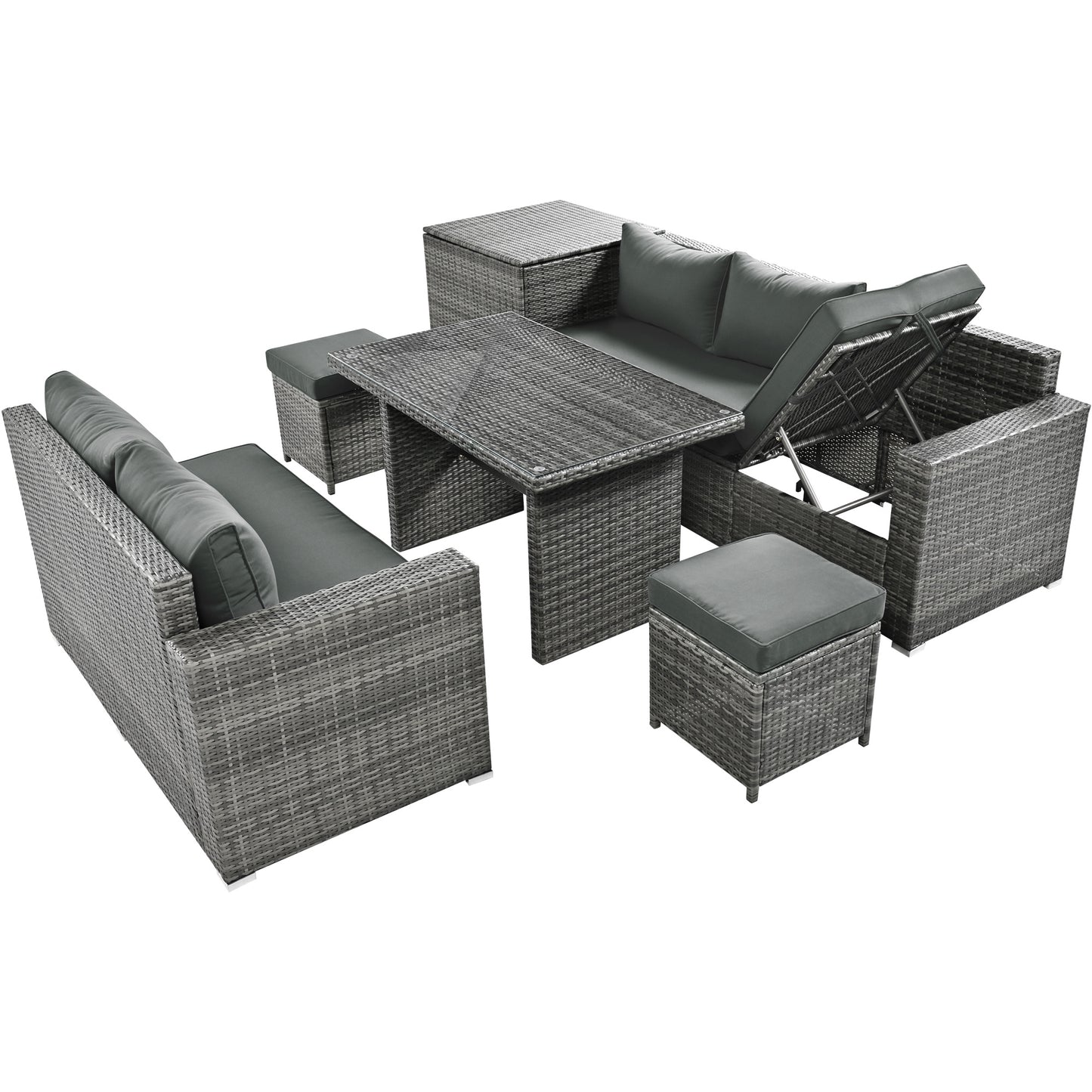 outdoor 6-piece all weather pe rattan sofa set