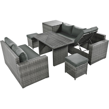 Outdoor 6-Piece All Weather PE Rattan Sofa Set