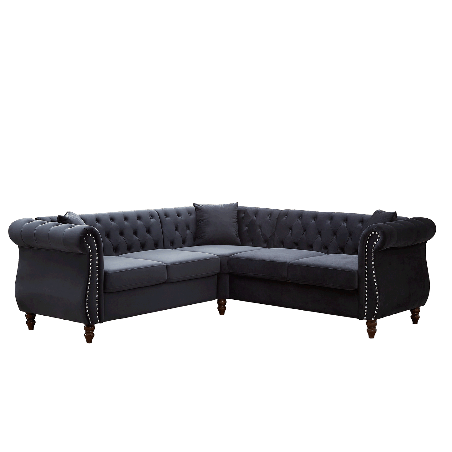 chesterfield 5-seater corner sofas with 3 pillows