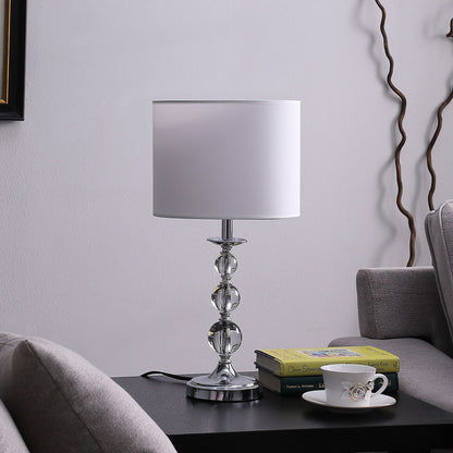 Ascending Solid Crystal Orbs Chrome Table Lamp in Chrome Silver