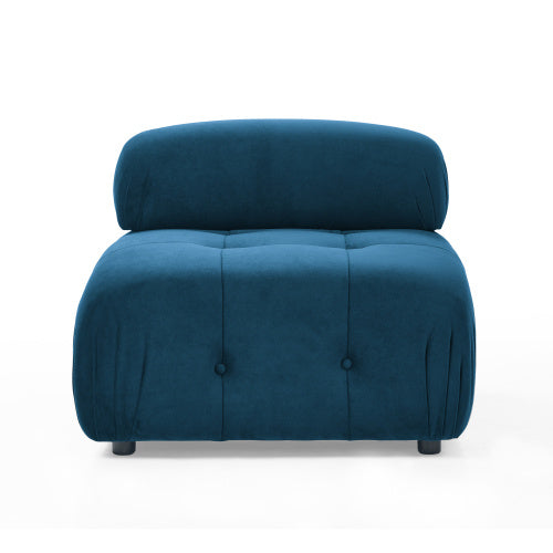 button tufted modular sectional sofa, navy velvet