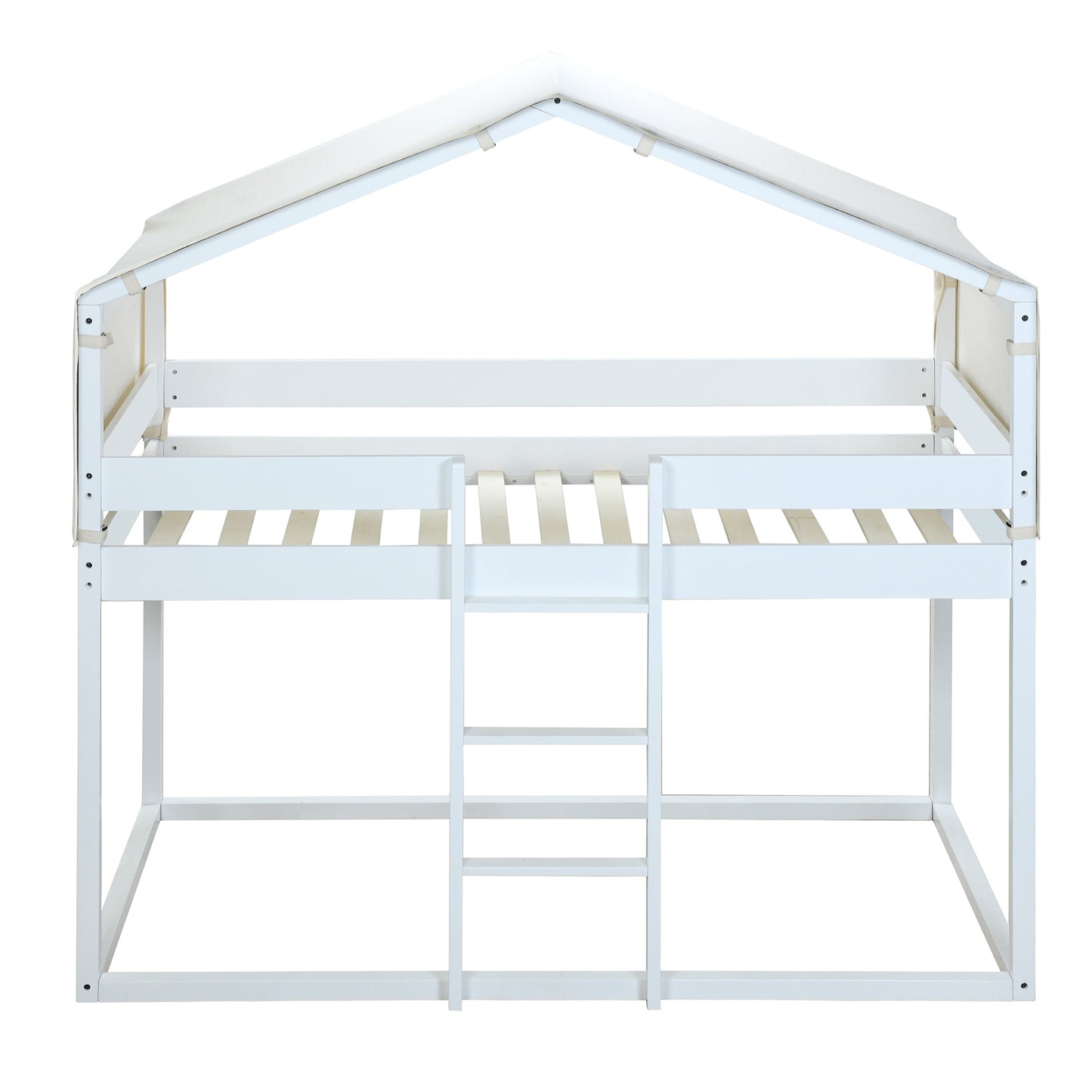 twin over twin bunk bed wood bed with tent