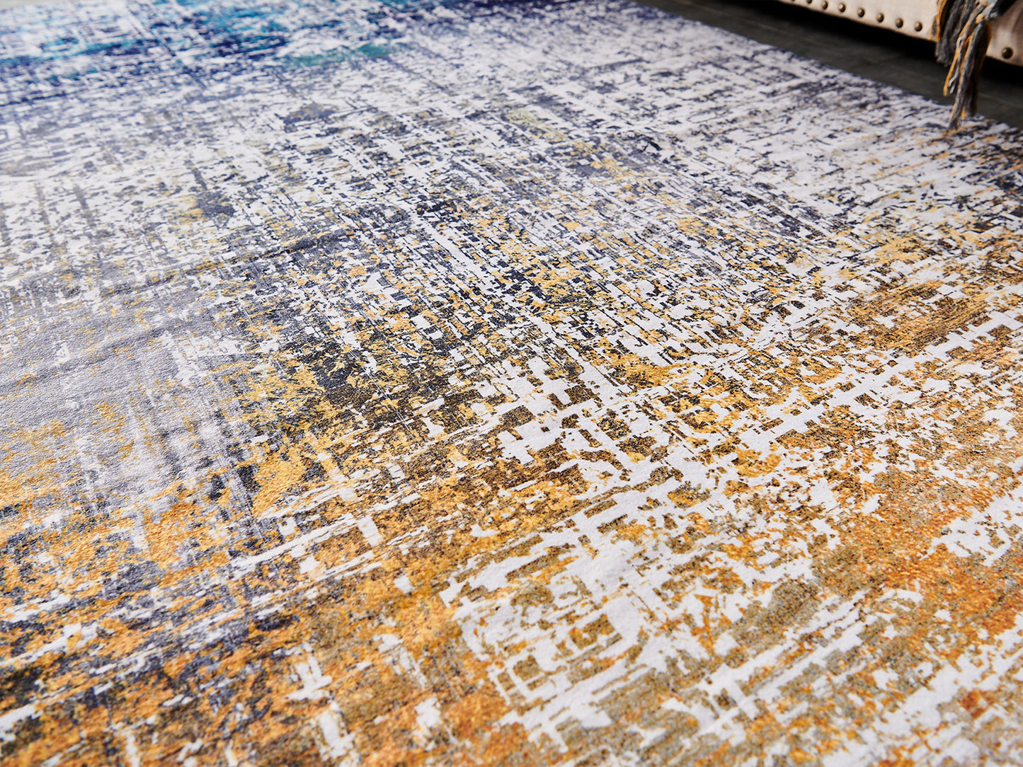 zara collection abstract design turquoise gray rust machine washable super soft area rug