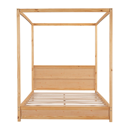Modern Canopy Platform Bed with Headboard