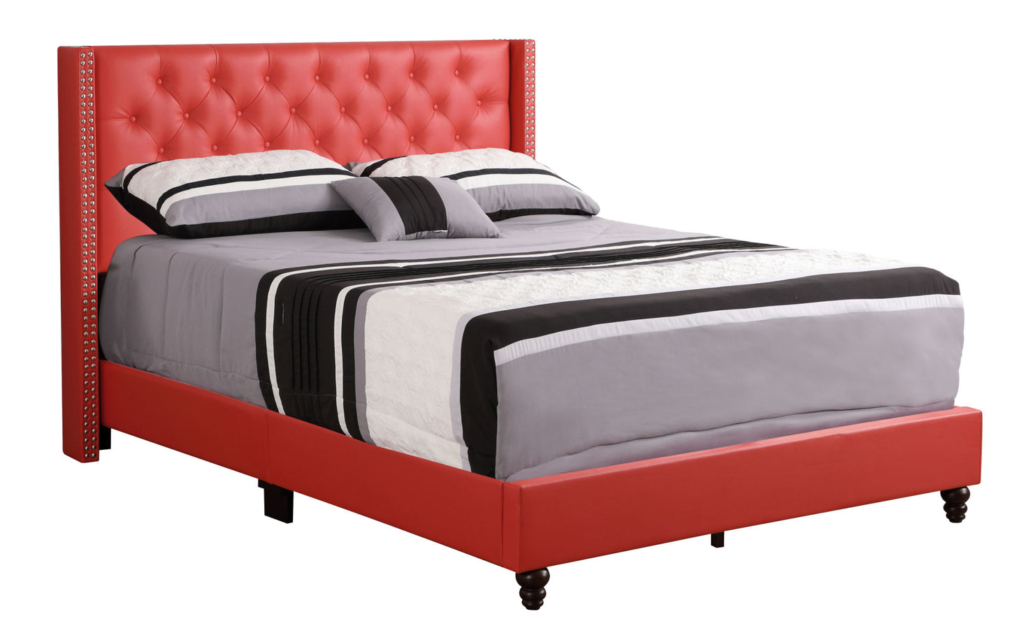 julie upholstered bed , red