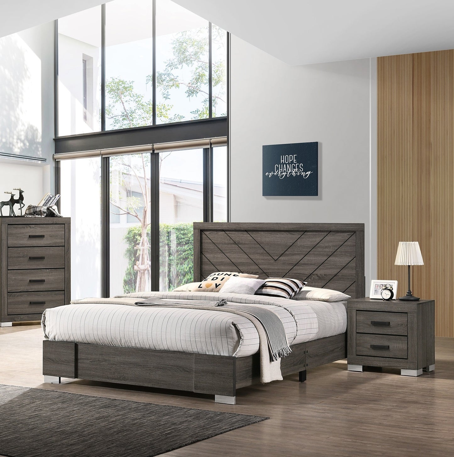 unique grey finish unique size bed