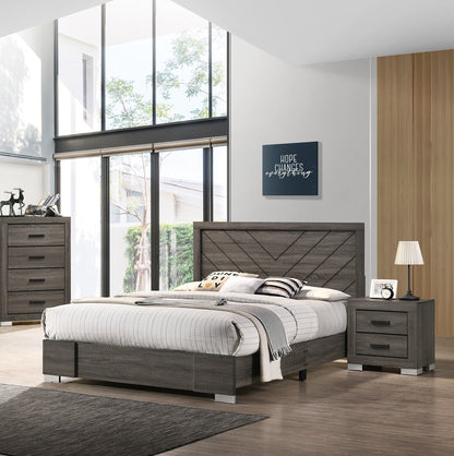 Unique Grey Finish Unique Size Bed