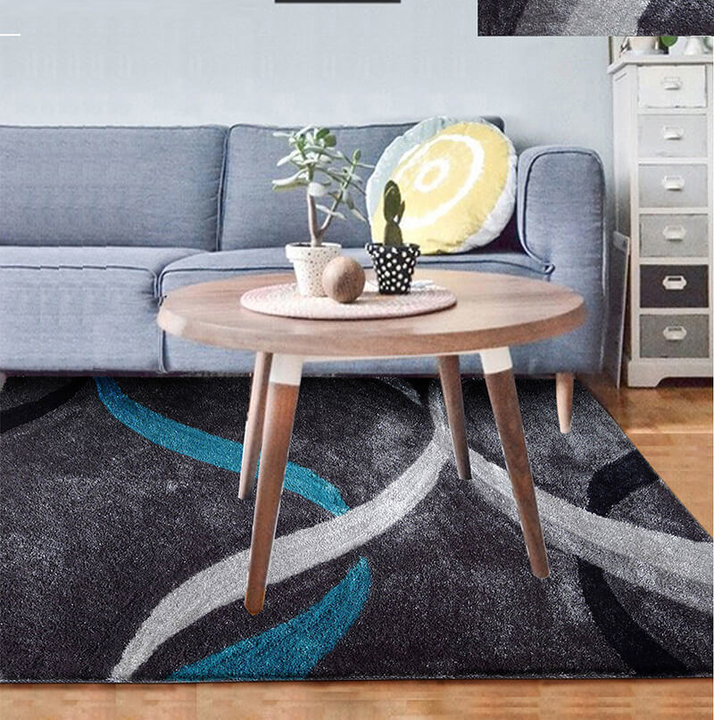 "aria collection" soft pile hand tufted shag area rug