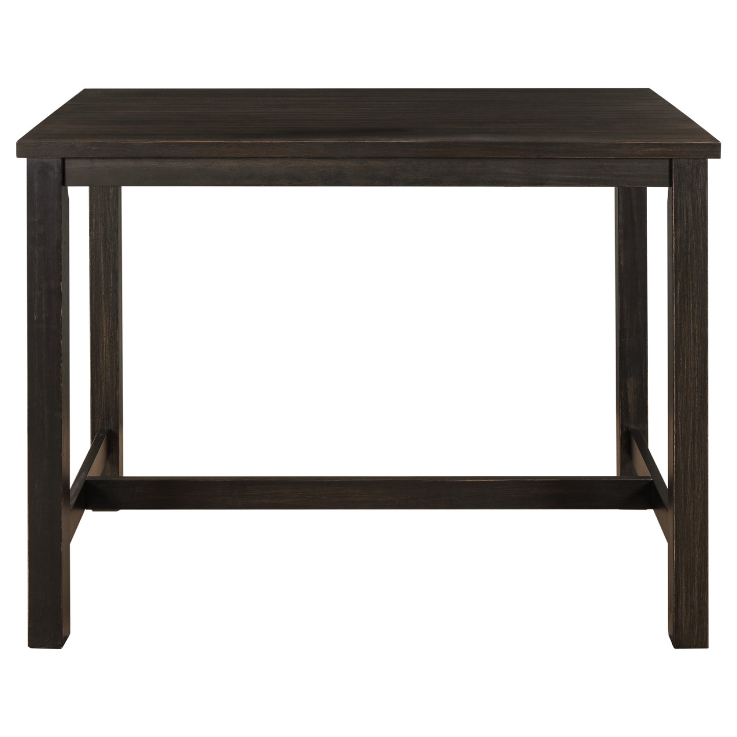 5 piece rustic wooden counter height dining table set, espresso+ beige