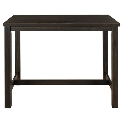 5 Piece Rustic Wooden Counter Height Dining Table Set, Espresso+ Beige