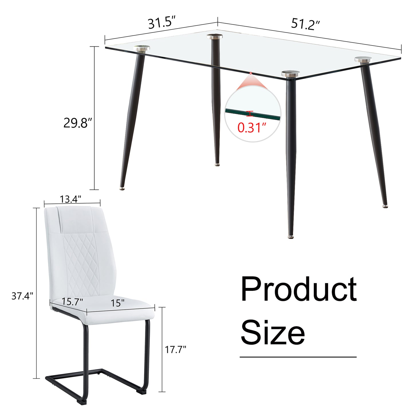 holli dining table set, white
