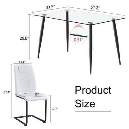 Holli Dining Table Set, White