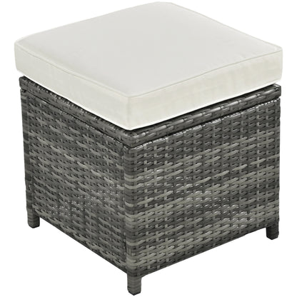 6-Piece PE Rattan Sofa Set with Adjustable Seat & Storage Box