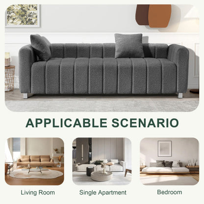 Teddy Velvet Sofa with 2 Pillows