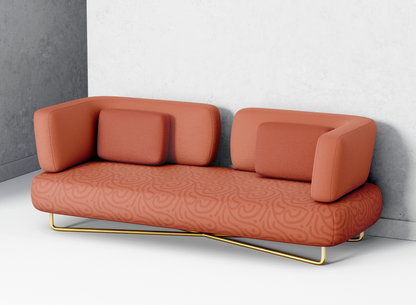 Curved reclining sofa