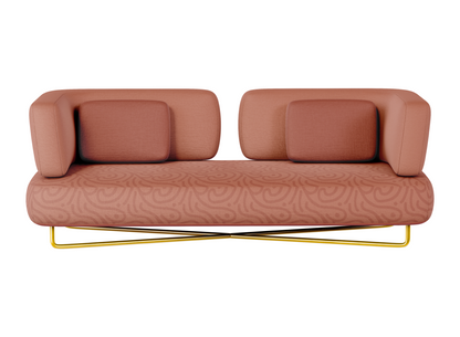 Curved reclining sofa