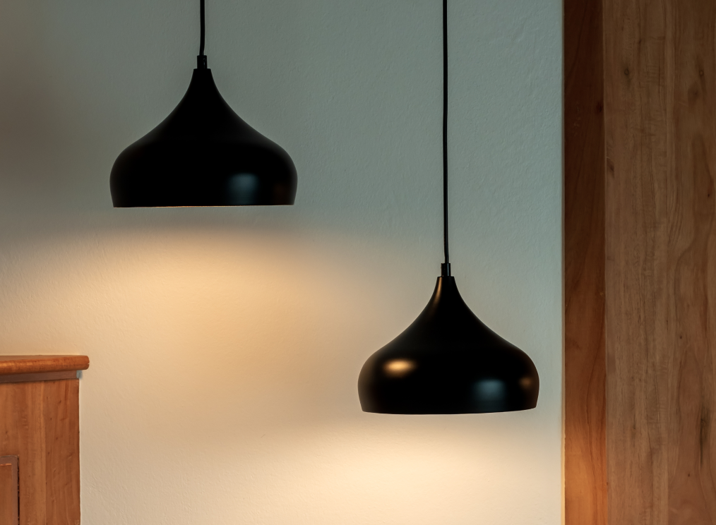 black metal single hanging light