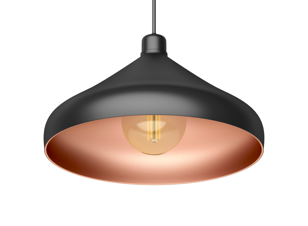 black metal single hanging light