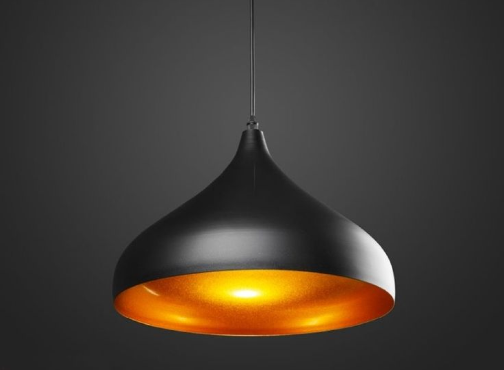 black metal single hanging light