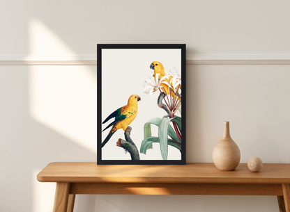 Jungle Parrots Table Art Painting