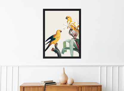 Jungle Parrots Table Art Painting