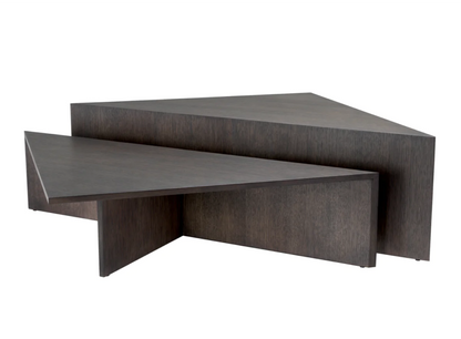 Dark Brown Triangular Coffee Table