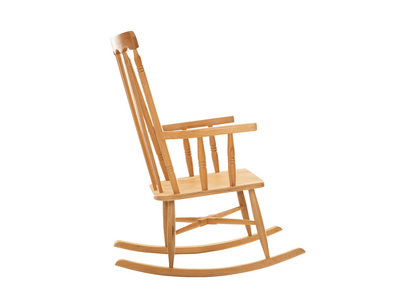 Wooden Rocking Chair with White Bathrobe