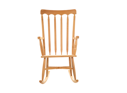 Wooden Rocking Chair with White Bathrobe
