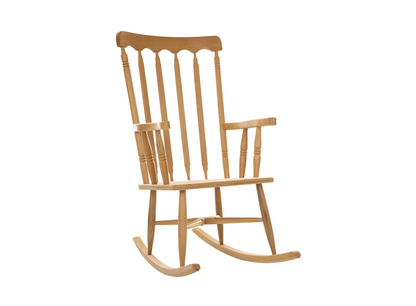 Wooden Rocking Chair with White Bathrobe